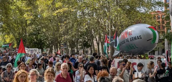 تظاهرات در اسپانیا علیه جنگ اسرائیل و همبستگی با فلسطین
